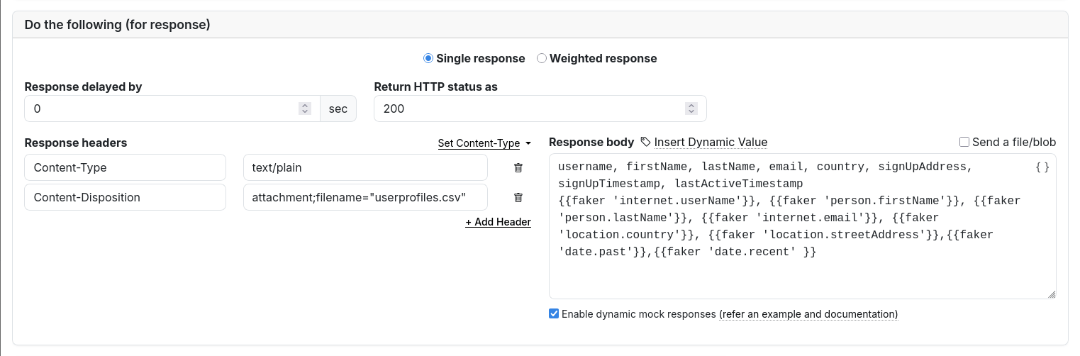 create mock route for GET request