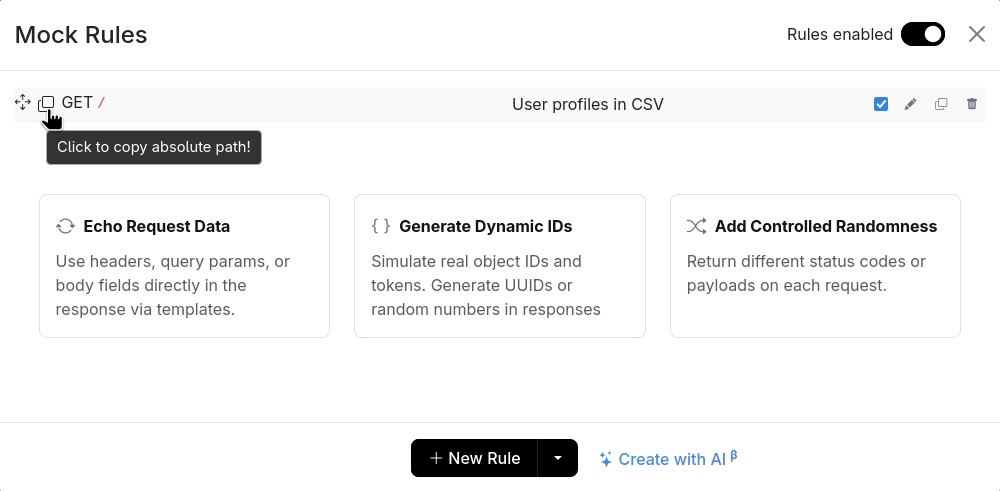 copy request path for testing