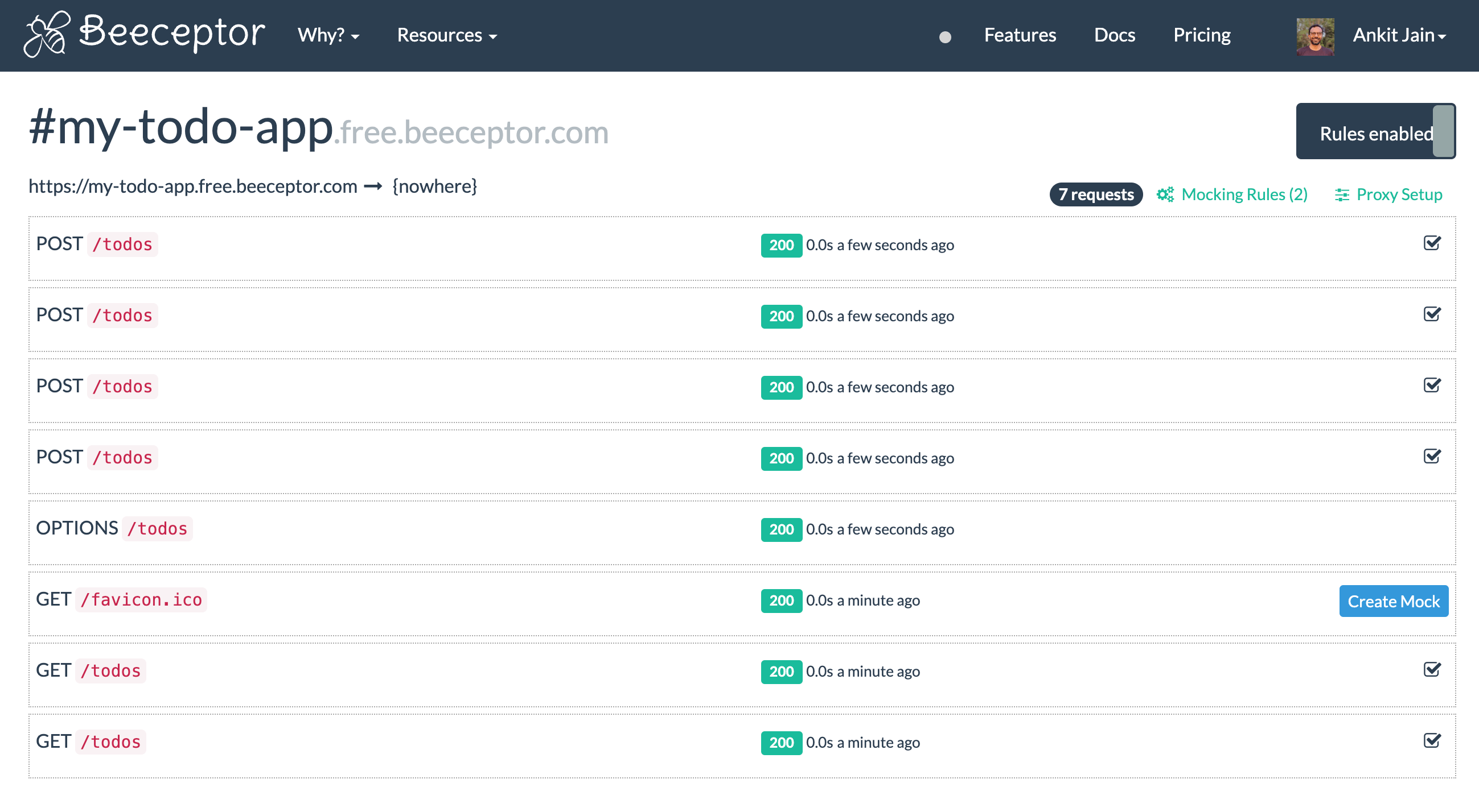 live monitor all requests