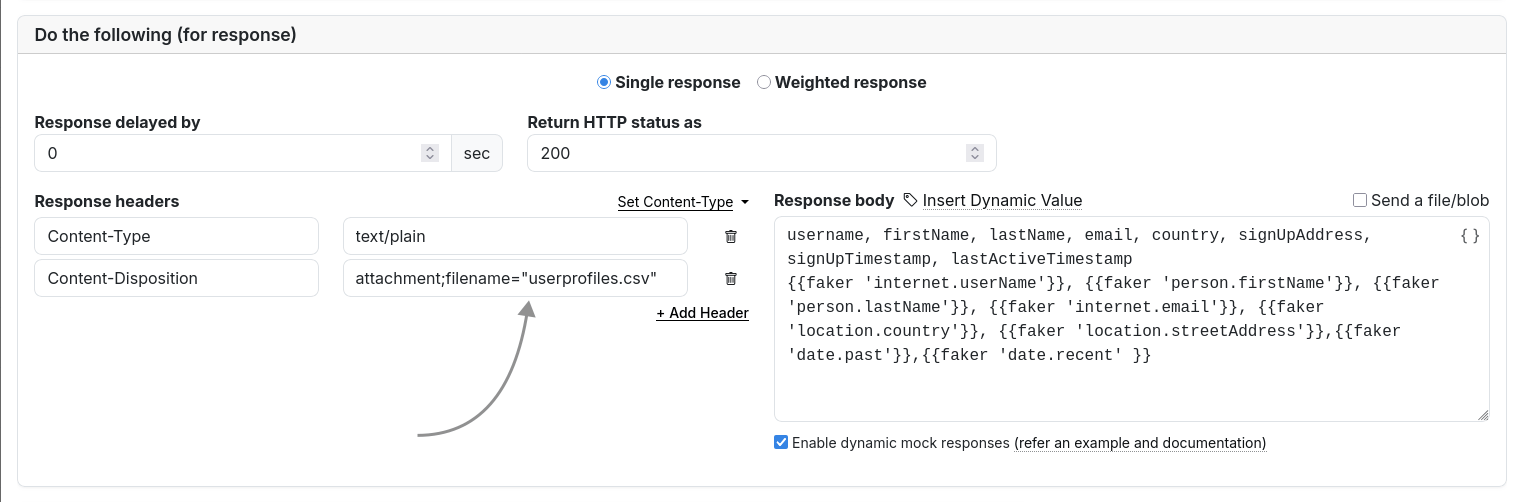update response headers