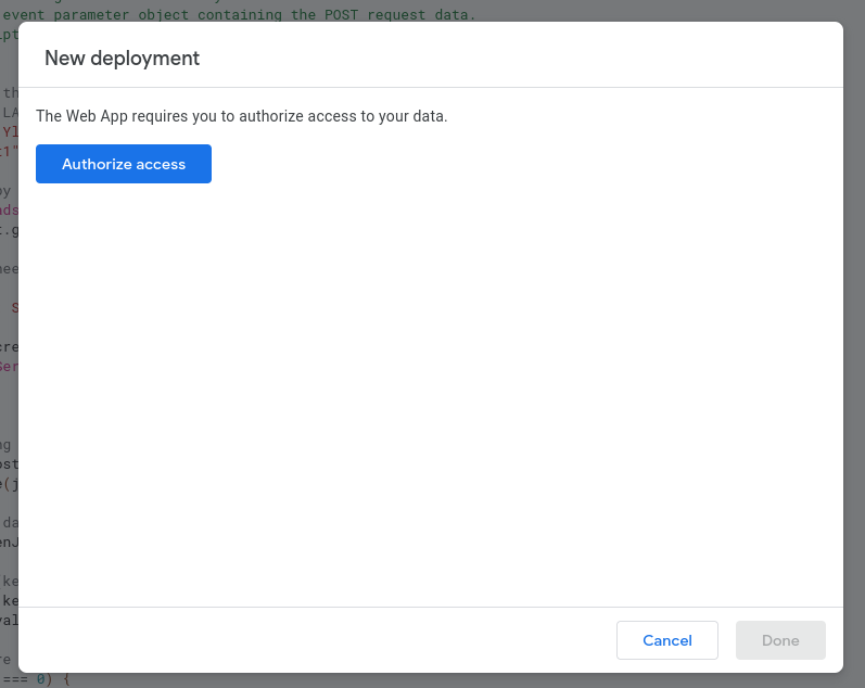 third rule - Authorize Apps Script Deployment