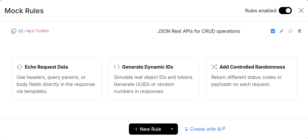 CRUD MockRule Created