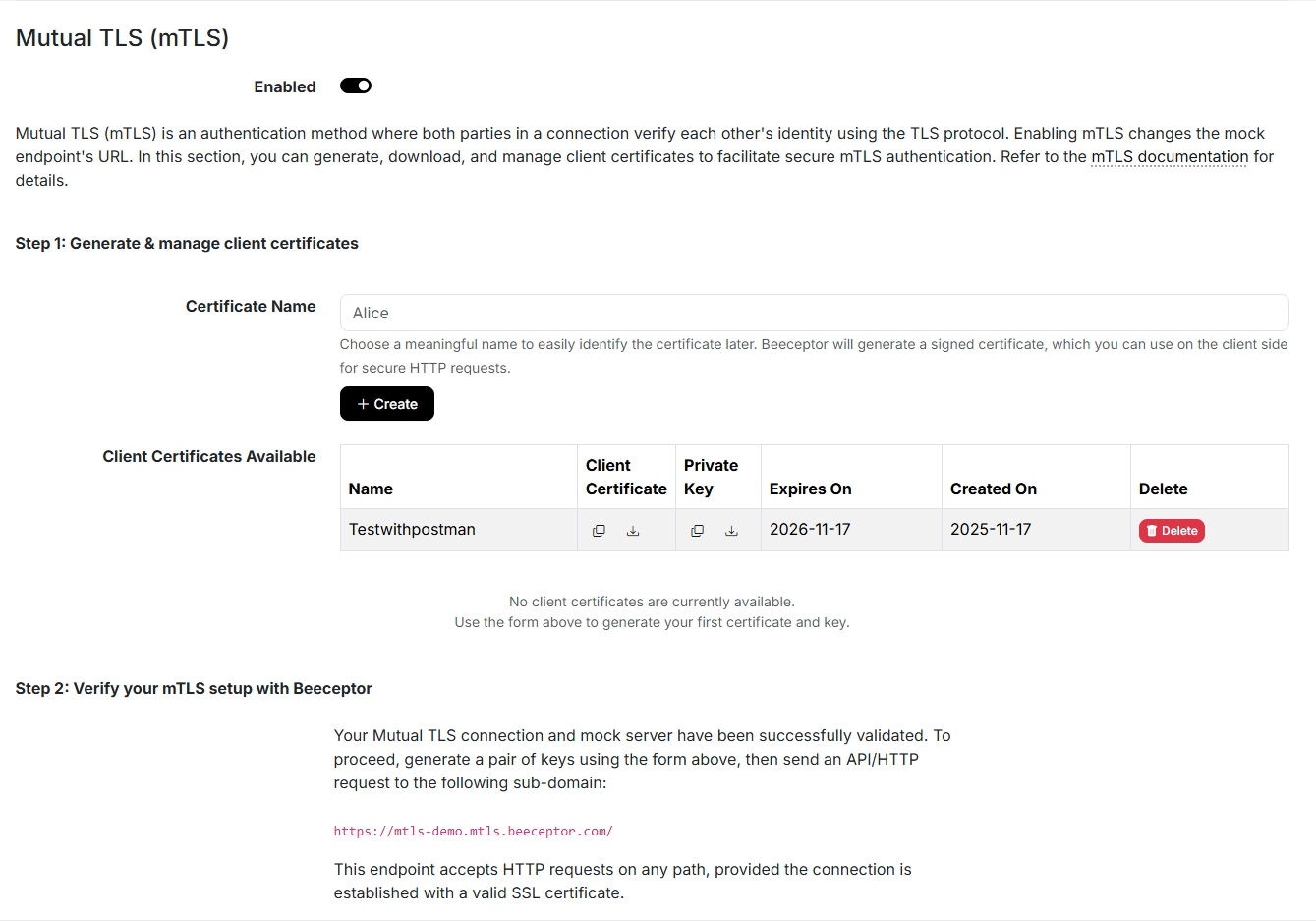 how to enable mutual-tls
