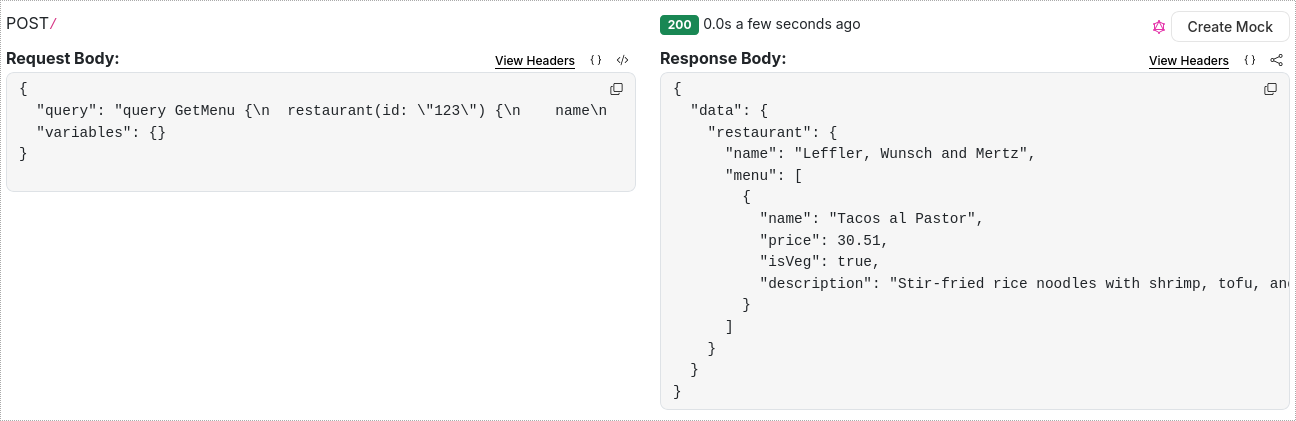 View Menu in Beeceptor