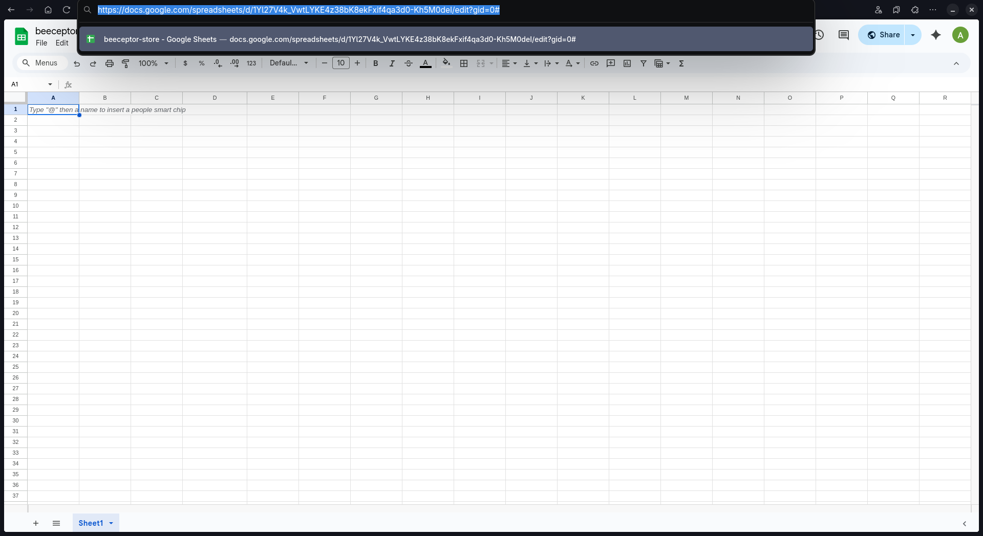 first rule - Creating Google Sheets file