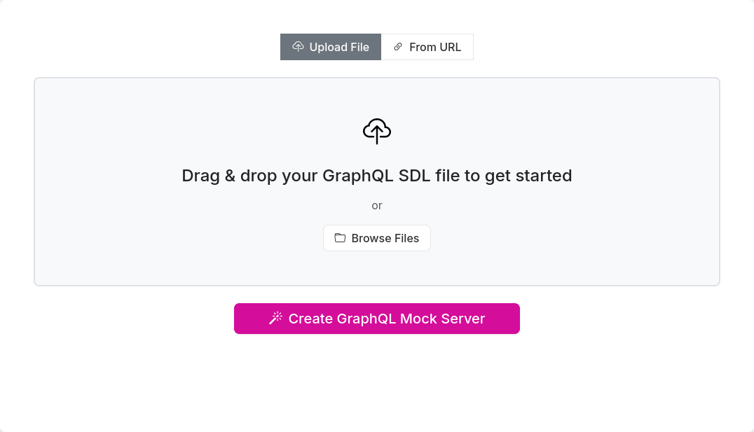 Create GraphQL mock server by uploading SDL file
