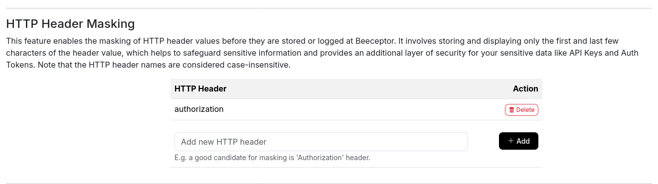 HTTP headers masking in Beeceptor
