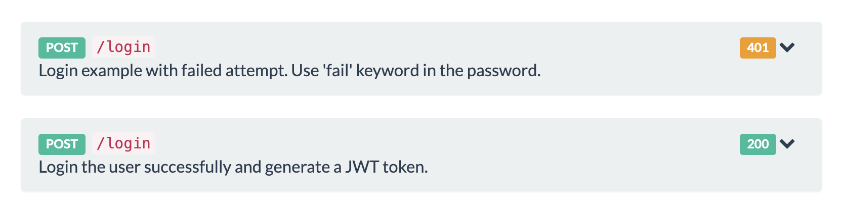 simulate success and failure for login call