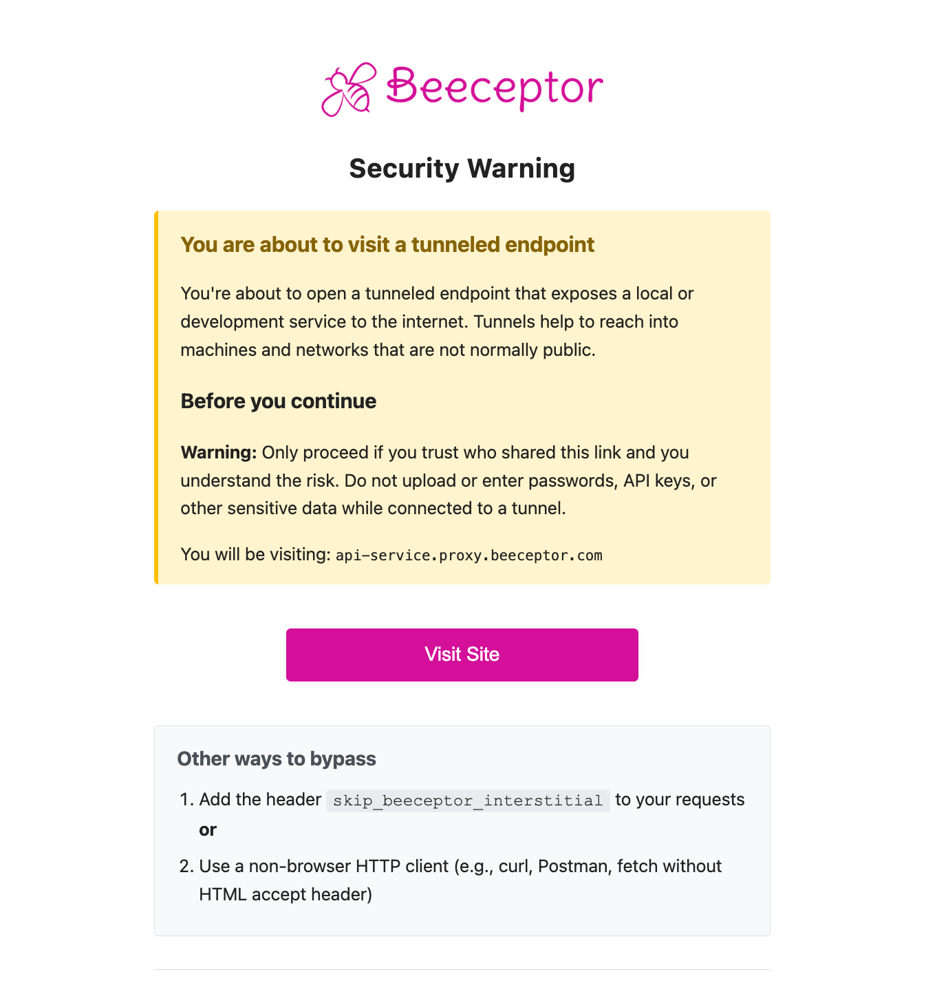 beeceptor-tunnel-browser-warning