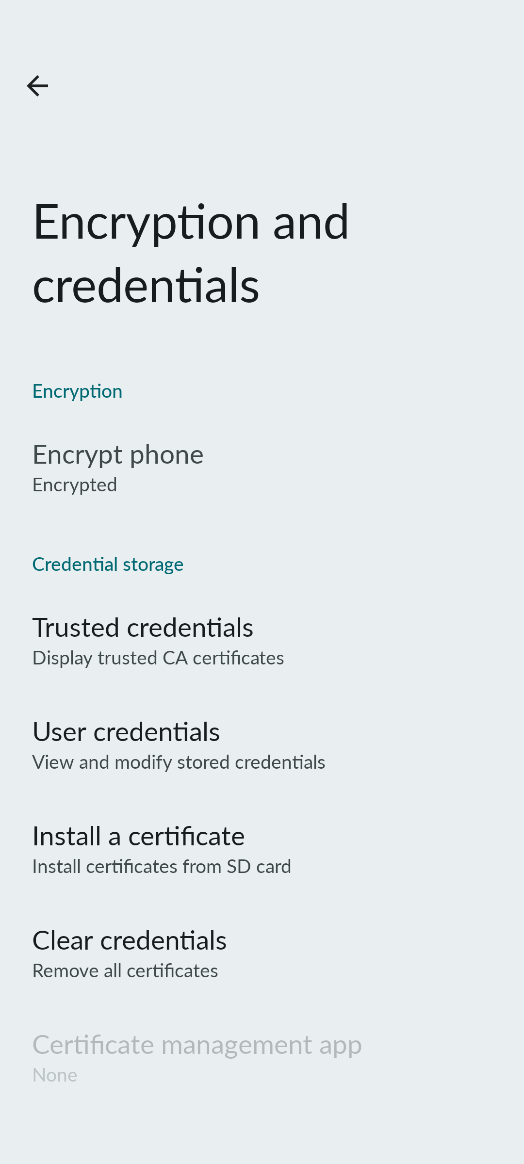 Android Security Settings