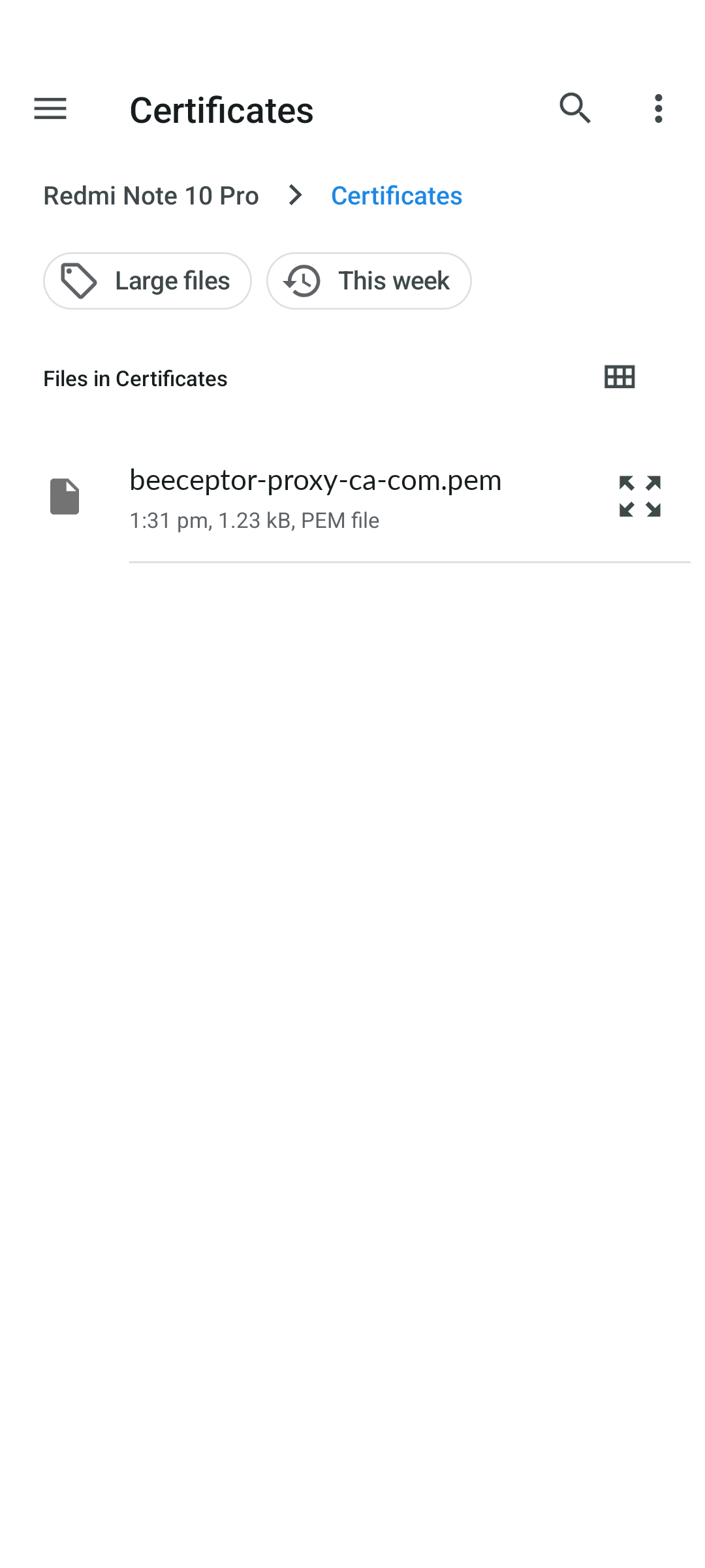 Android Certificate Selection